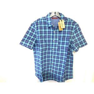Jeremiah Men Plaid Short Sleeve Shirt L Large New Button Up